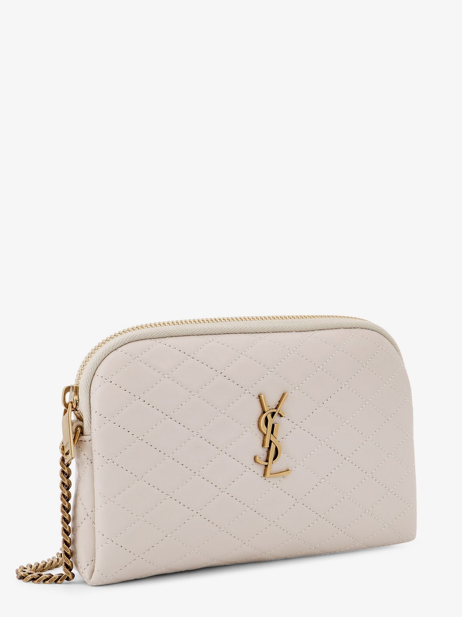 Saint Laurent Women's Gaby Leather Crossbody Bag White