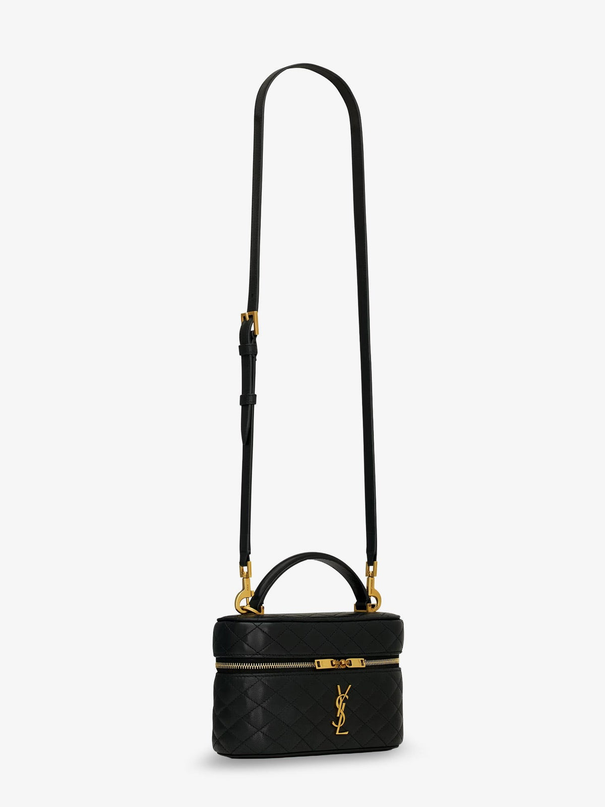 Saint Laurent Women's Gaby Vanity Bag in Leather Black, view 3