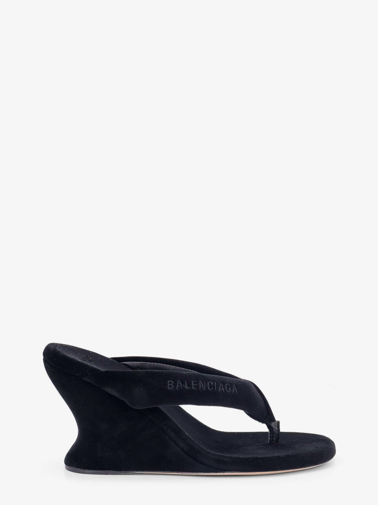 Balenciaga Women's Gaeta Velvet Sandals Black