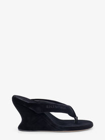Balenciaga Women's Gaeta Velvet Sandals Black