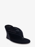 Balenciaga Women's Gaeta Velvet Sandals Black, view 2