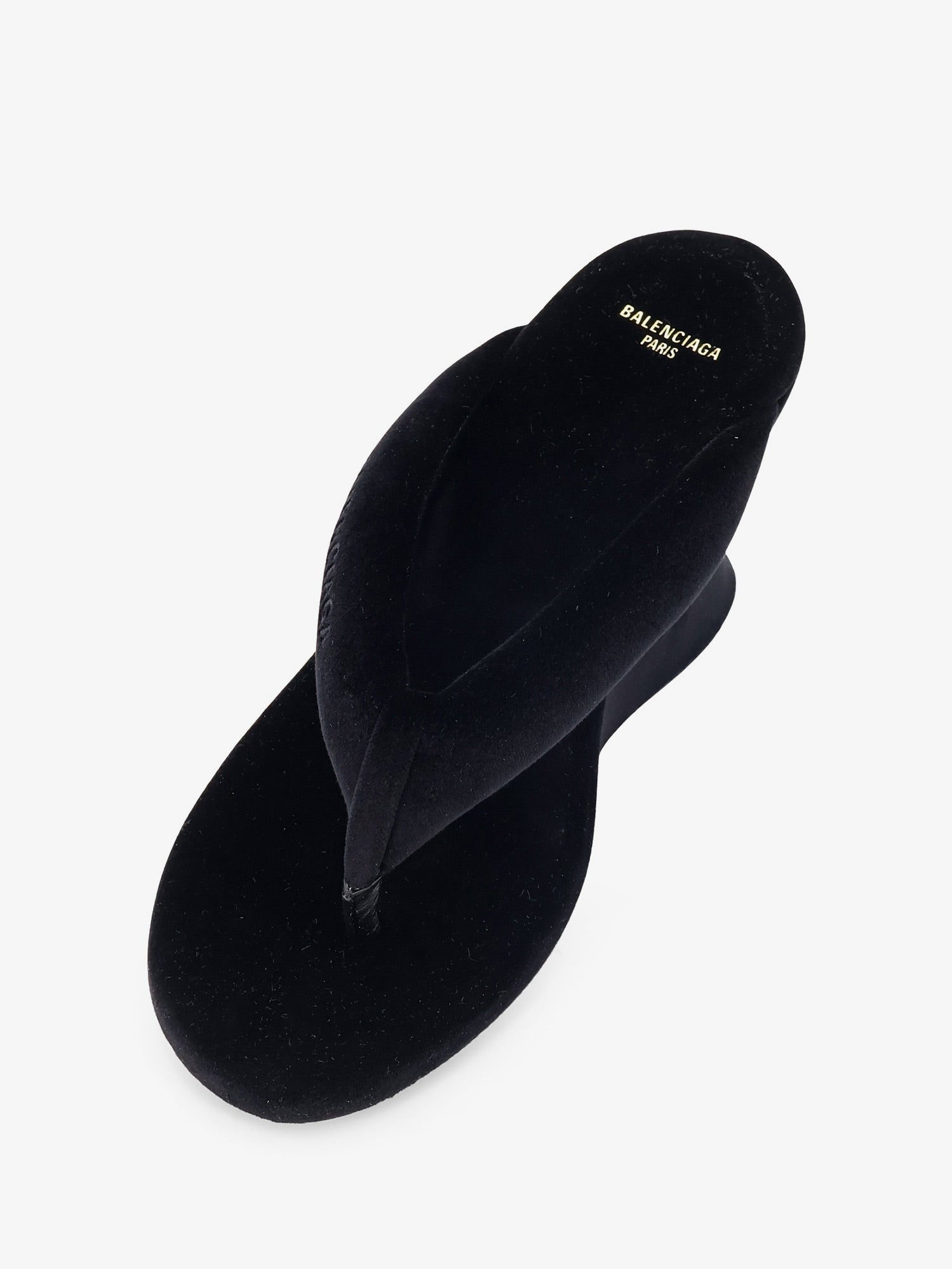 Balenciaga Women's Gaeta Velvet Sandals Black
