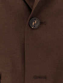 Hevò Men's Galatina Linen and Viscose Suit Brown
