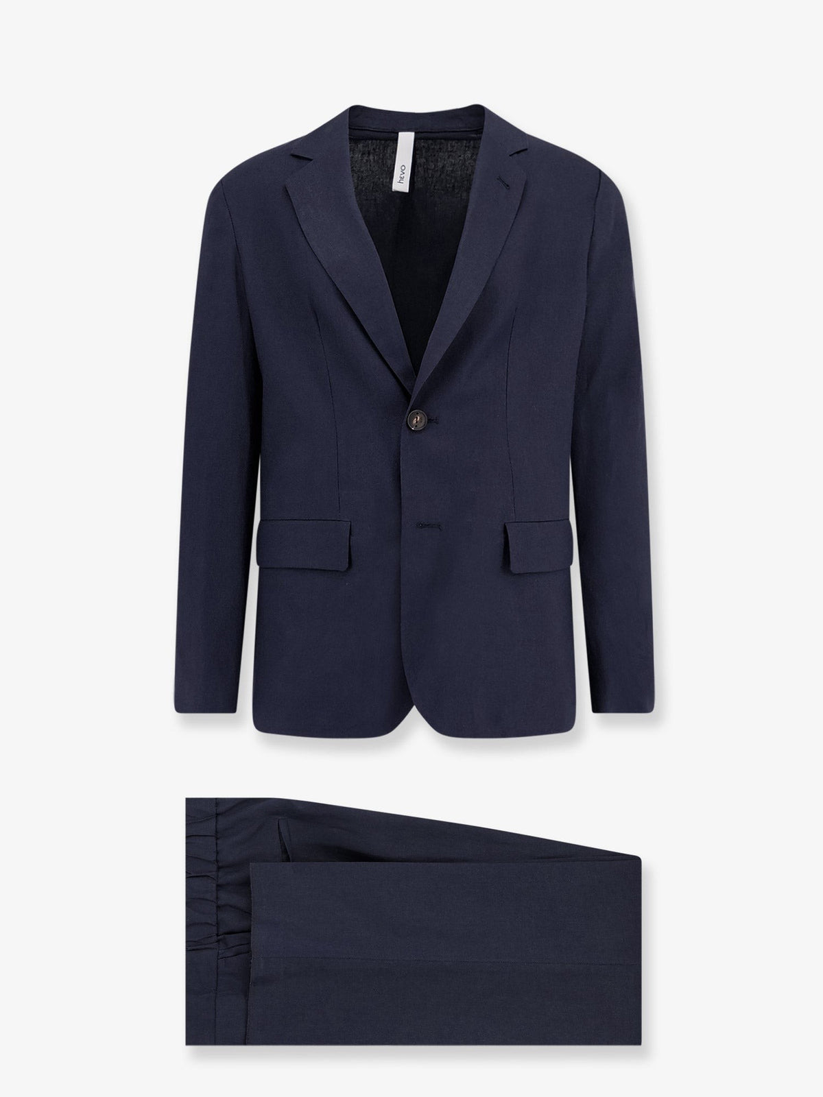 Hevò Men's Galatina Linen and Viscose Suit Blue