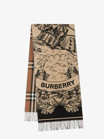 Burberry Unisex Gallant Knight Cashmere Scarf Beige