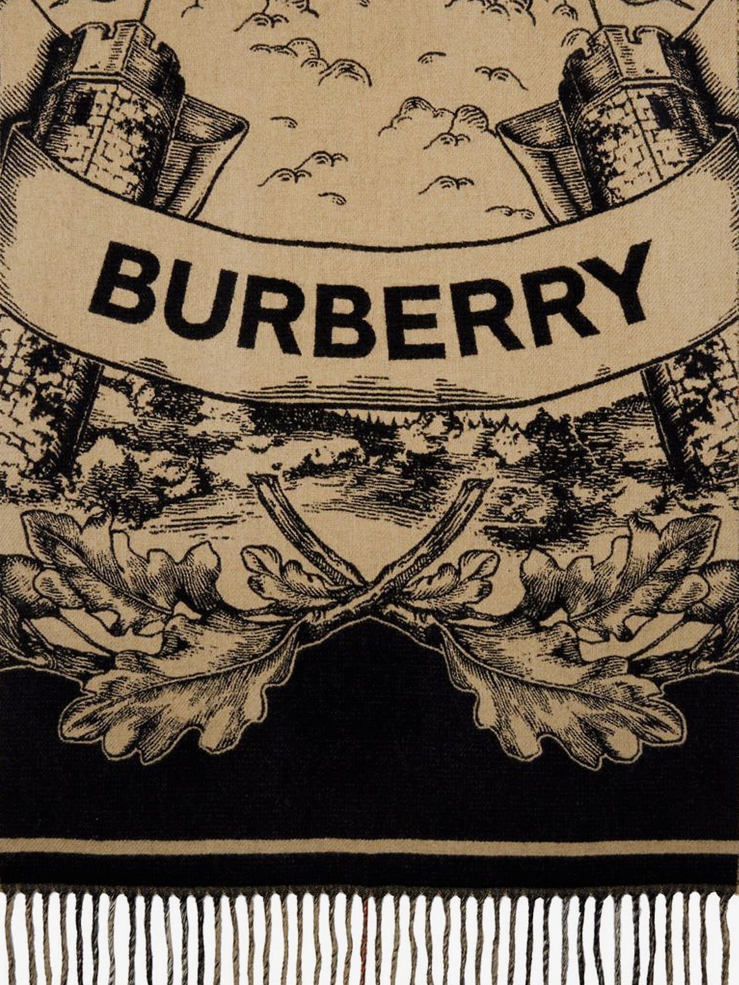 Burberry Unisex Gallant Knight Cashmere Scarf Beige