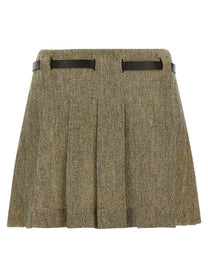 Ferragamo Gancini Belt Skirt Gold