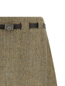 Ferragamo Gancini Belt Skirt Gold