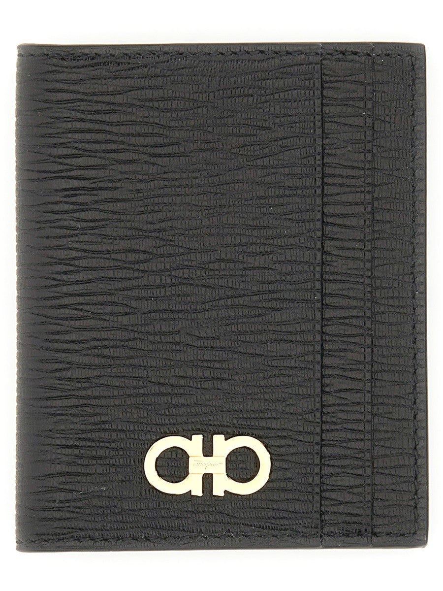 Ferragamo Men's Gancini Credit Card Holder Black
