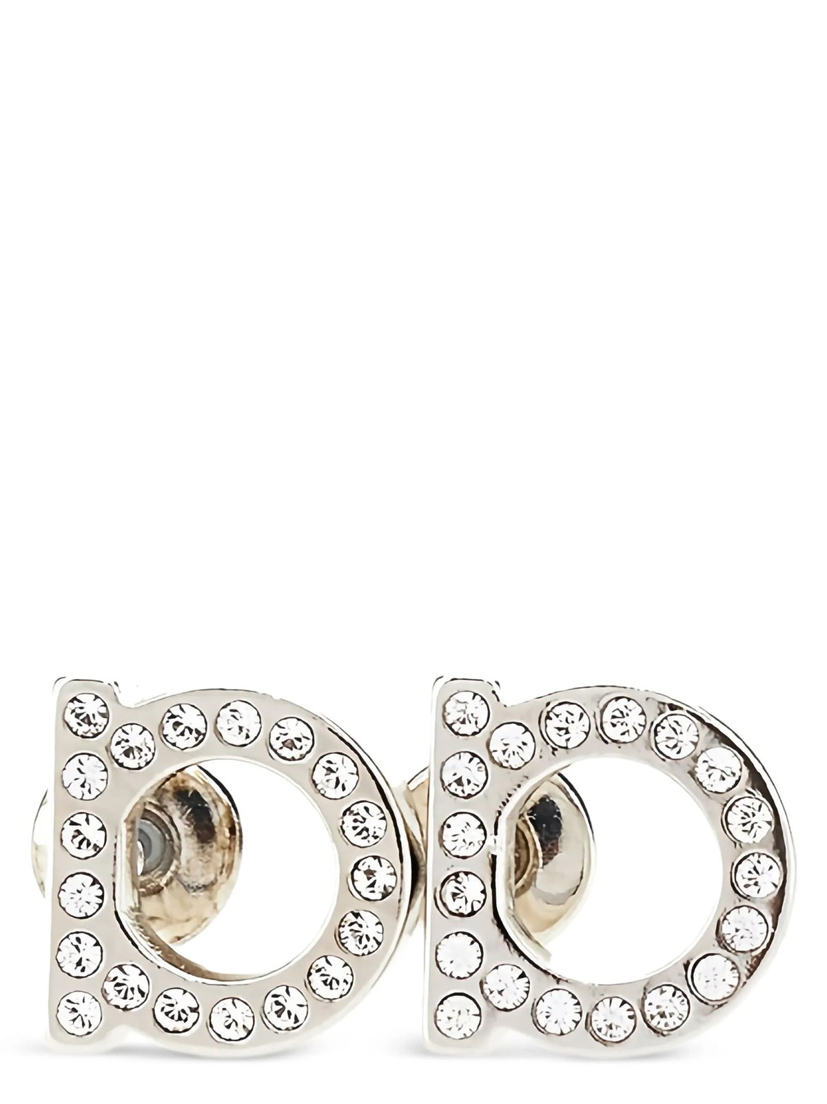 Ferragamo Gancini Cristalli Piccoli Earrings Silver