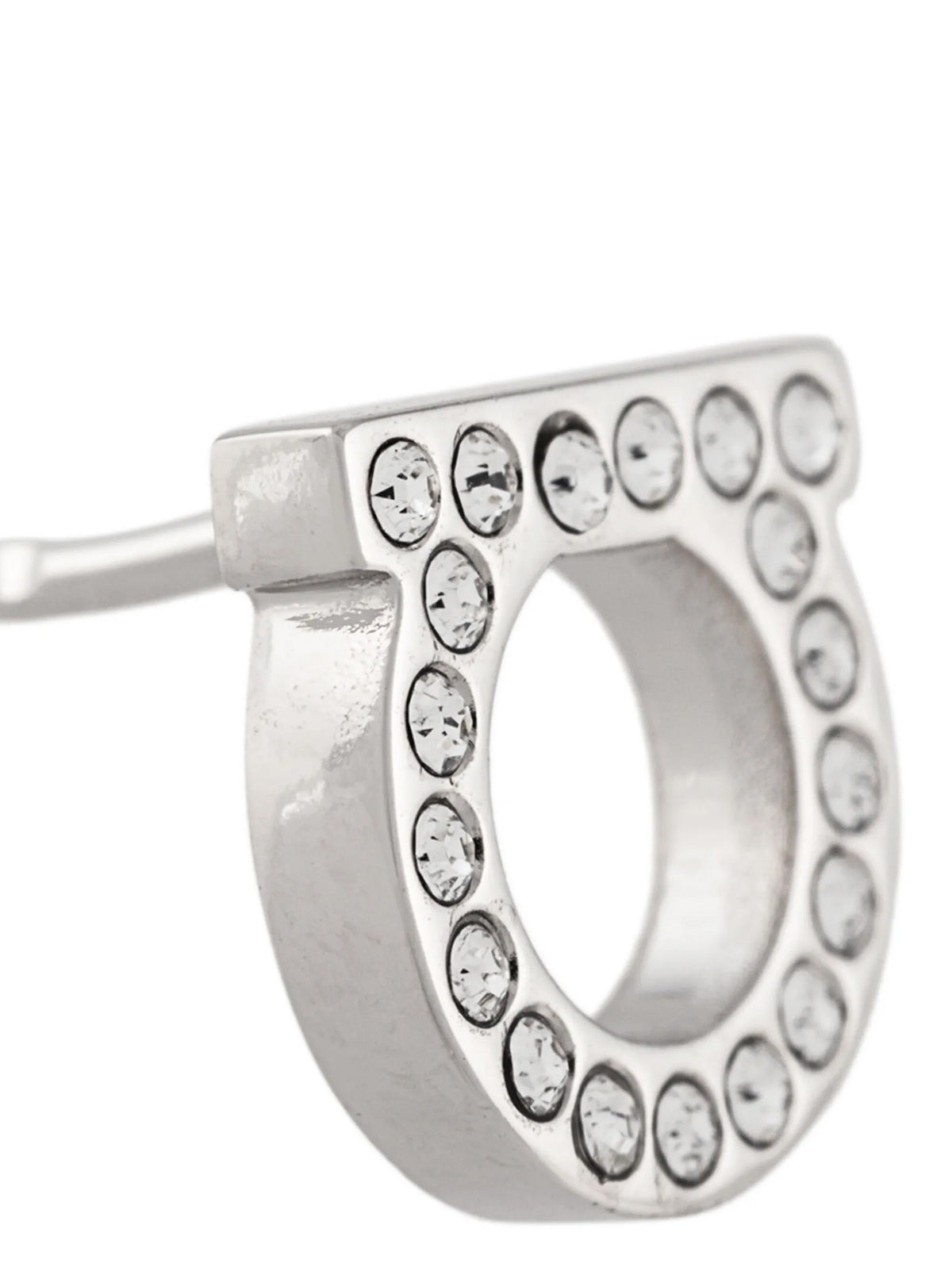 Ferragamo Gancini Cristalli Piccoli Earrings Silver
