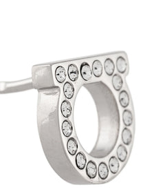 Ferragamo Gancini Cristalli Piccoli Earrings Silver