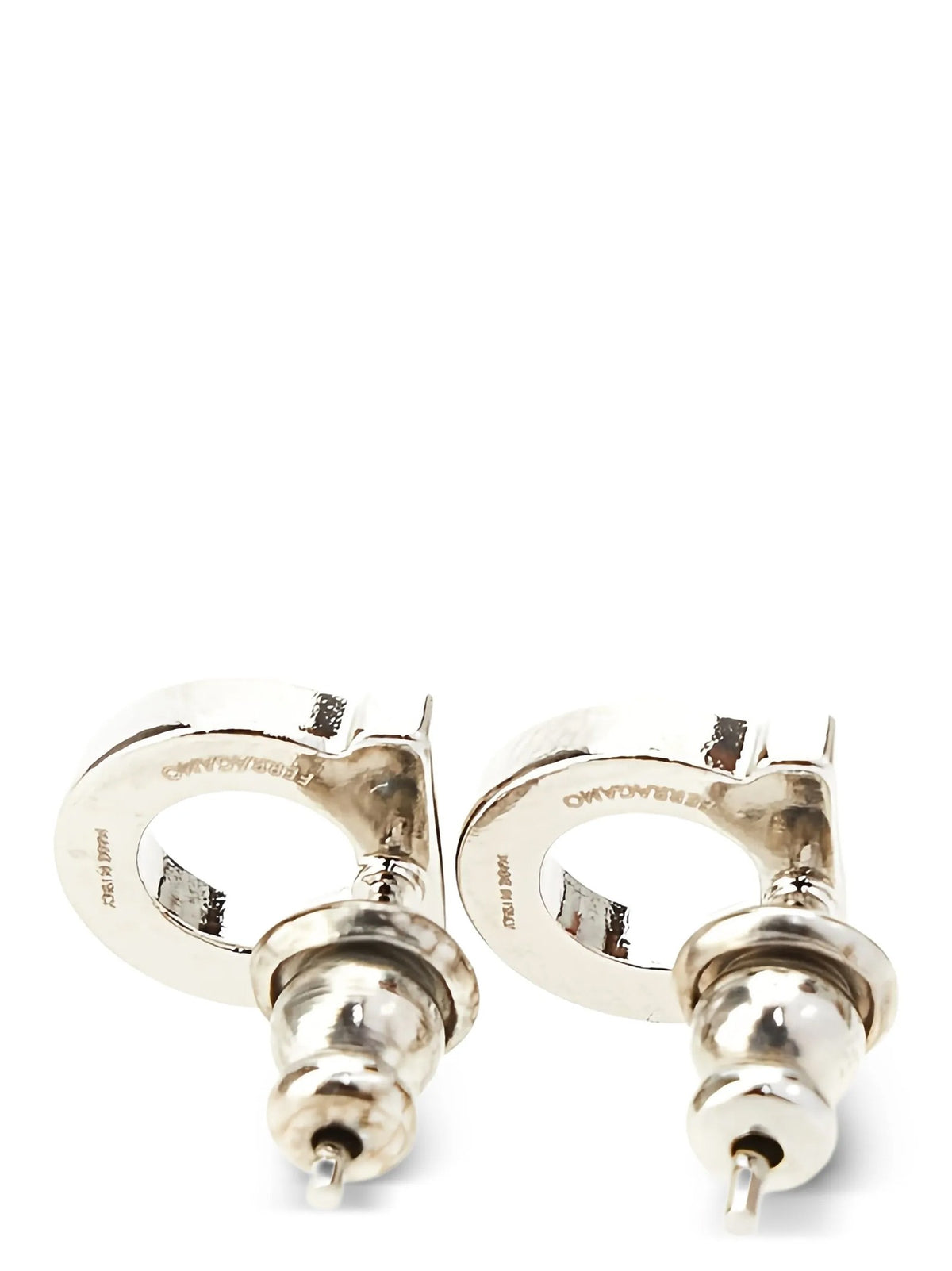 Ferragamo Gancini Cristalli Piccoli Earrings Silver