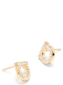 Ferragamo Gancini Crystals Earrings Gold