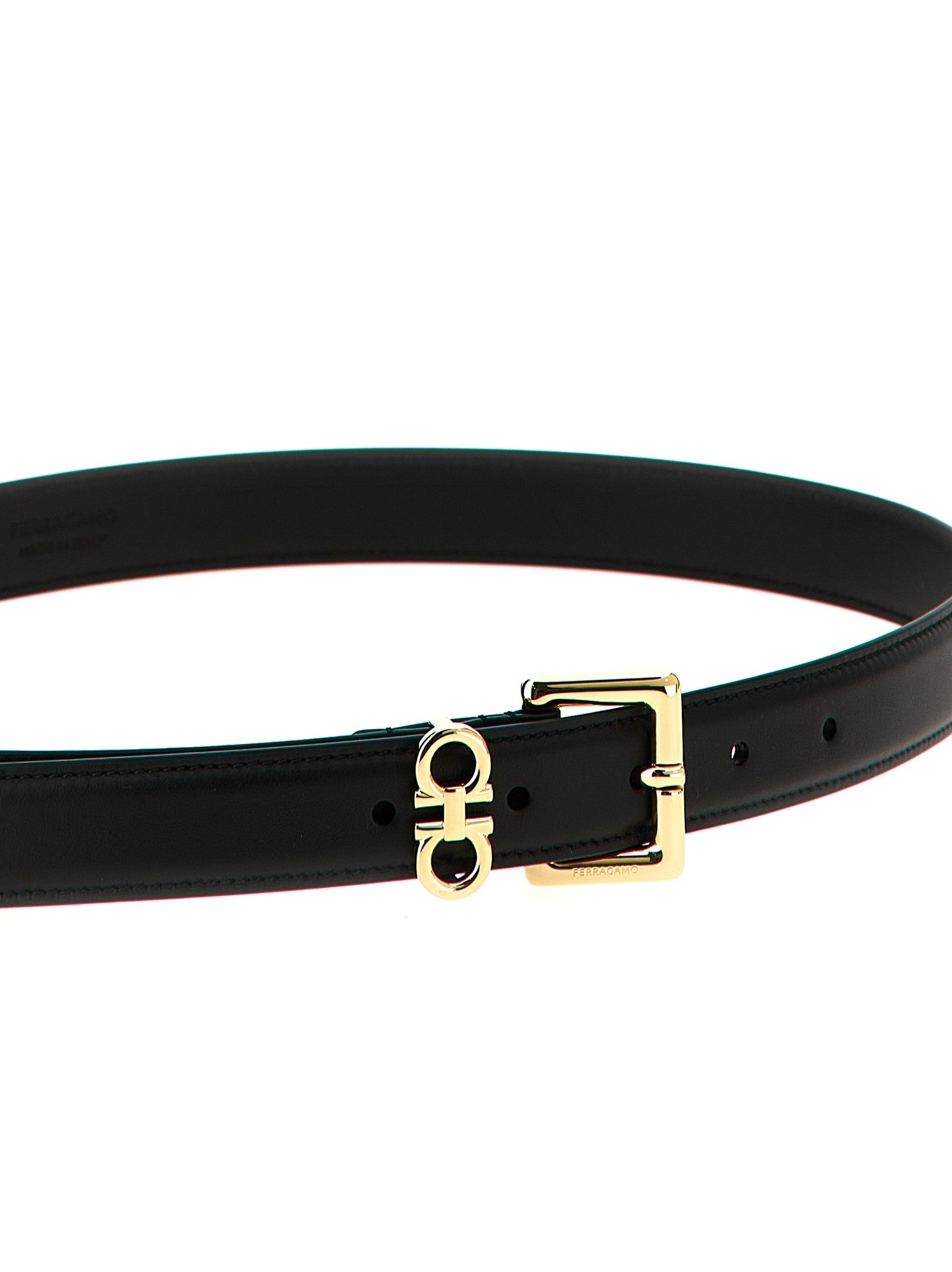 Ferragamo Gancini Double Belt Black