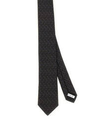 Ferragamo Men's Gancini Jacquard Tie Grey