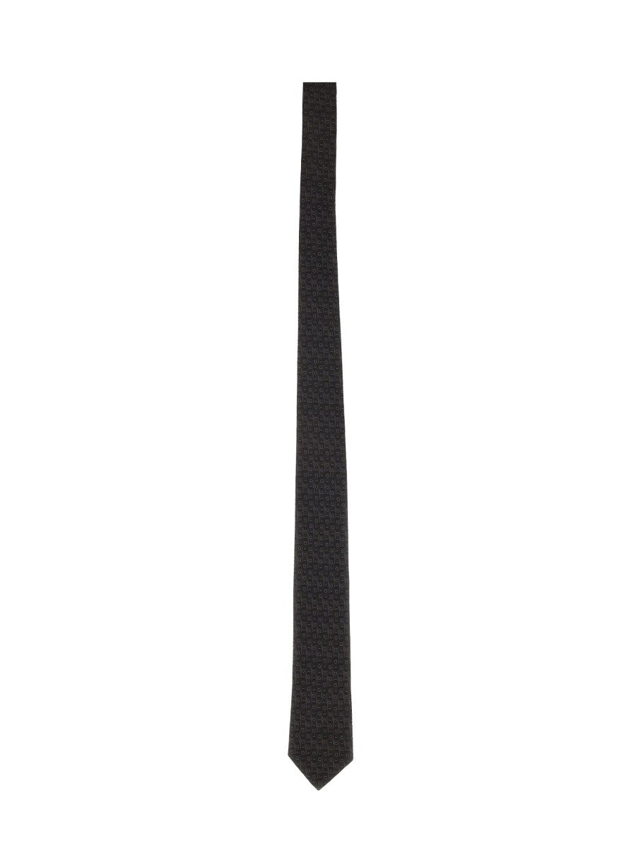 Ferragamo Men's Gancini Jacquard Tie Grey