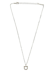 Ferragamo Gancini Strass Necklace Silver