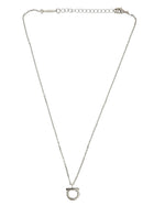 Ferragamo Gancini Strass Necklace Silver