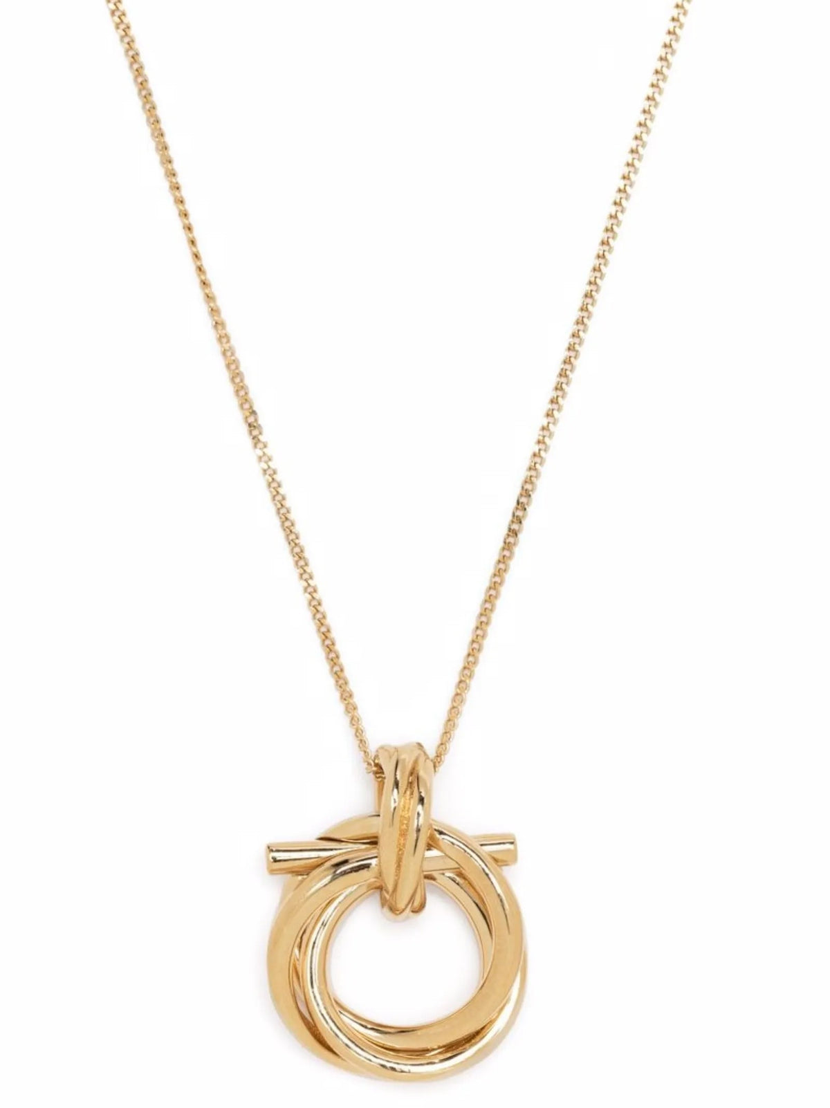 Ferragamo Gancini Torchon Necklace Gold
