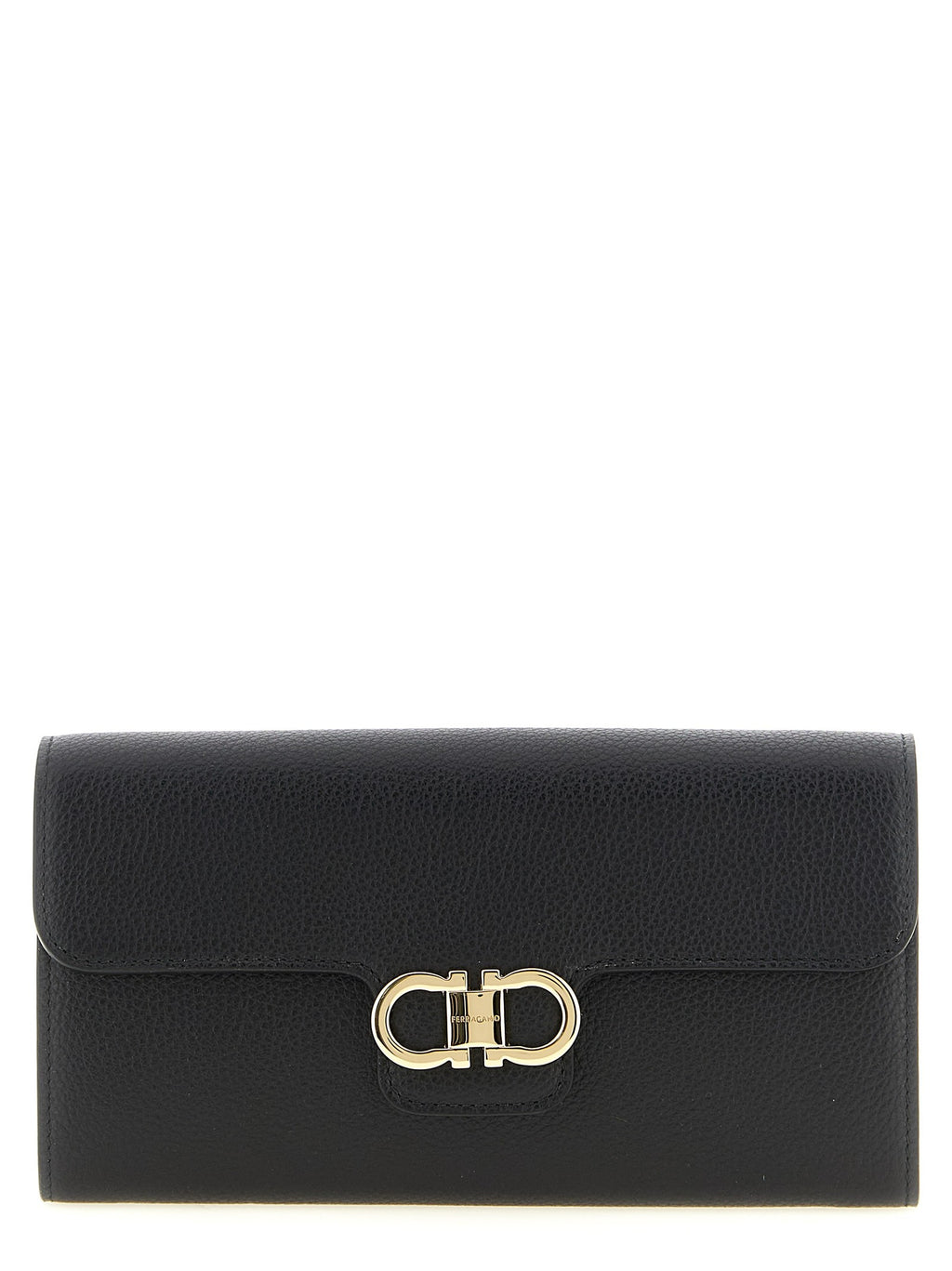 Ferragamo Gancini Wallet on Chain Black