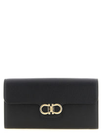 Ferragamo Gancini Wallet on Chain Black