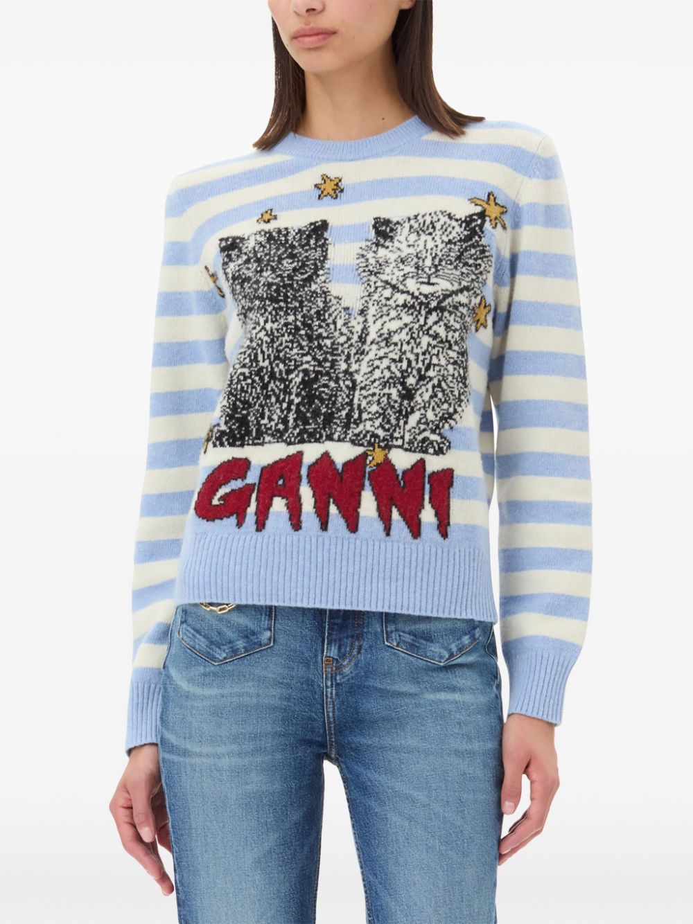 Ganni - GANNI Sweaters Clear Blue - Topwear