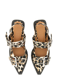GANNI - Ganni Ballerina Con Fibbia - Woman-&gt;FOOTWEAR-&gt;FLATS