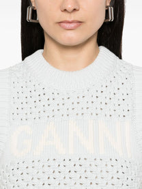 Ganni - Ganni Openwork cotton vest - Women’s Knitwear