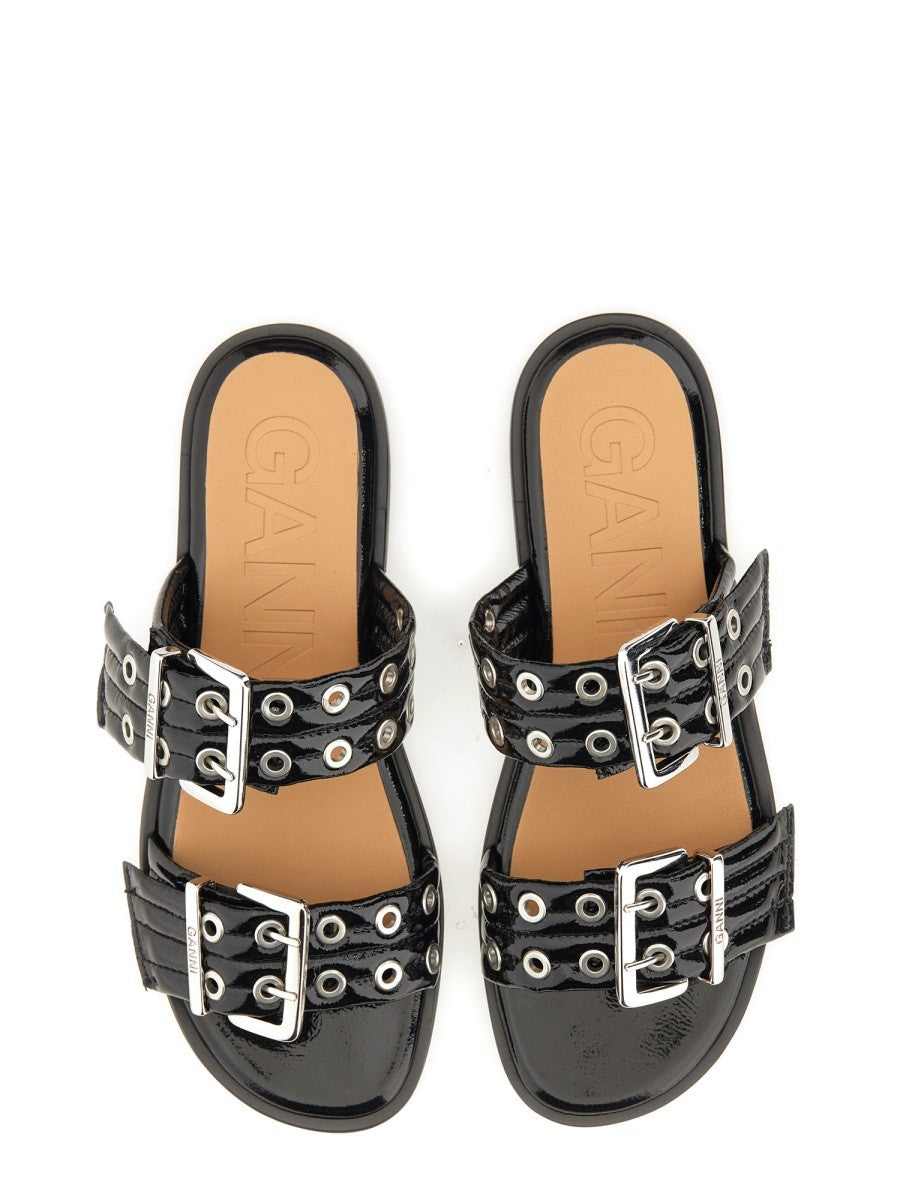 GANNI - Ganni Sandal With Buckle - Woman-&gt;FOOTWEAR-&gt;SANDALS