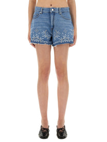 GANNI - Shorts With Sangallo Embroidery - Home-&gt;Woman-&gt;Clothing-&gt;Shorts