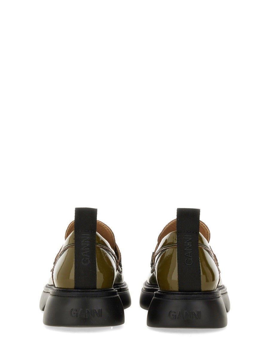 GANNI - Ganni Loafer With Logo - Woman-&gt;FOOTWEAR-&gt;LOAFERS