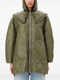 Ganni - Ganni Shiny Quilt Midi Jacket - Women’s Outerwear