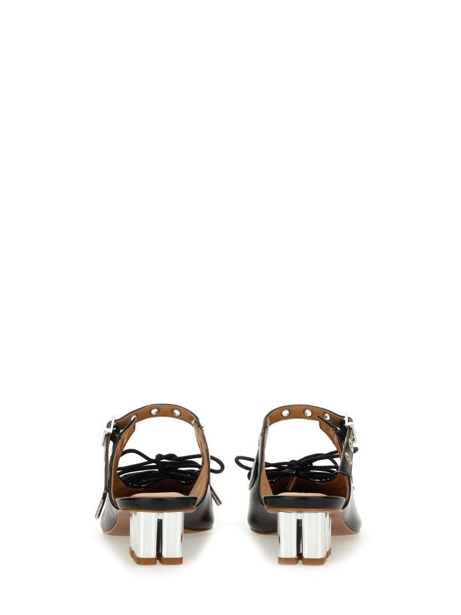 GANNI - Ganni Mule Lace Up - Woman-&gt;FOOTWEAR-&gt;HIGH HEELS