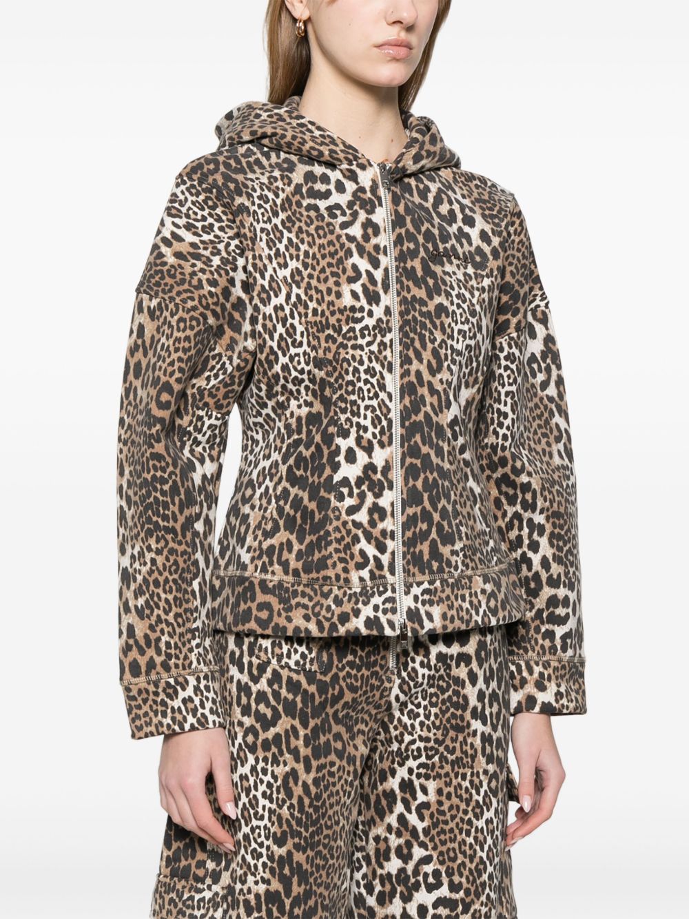 Ganni - Ganni Leopard print hoodie - Topwear