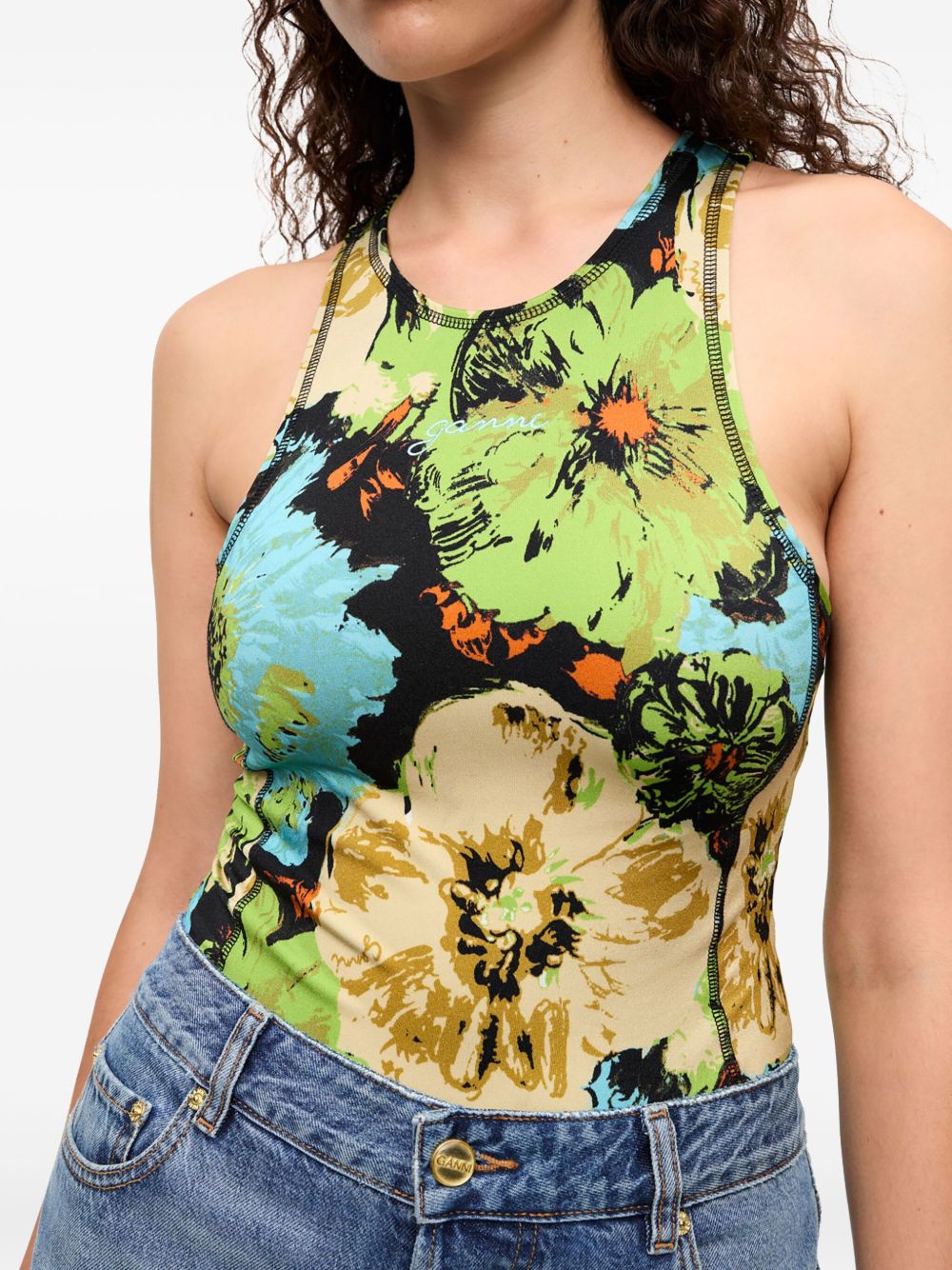 Ganni - Ganni floral-print Bodysuit - Women’s Tops