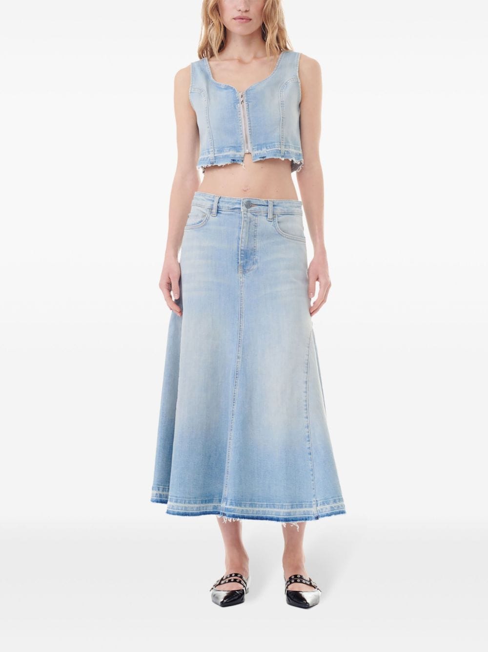 Ganni - GANNI Skirts Clear Blue - Skirts