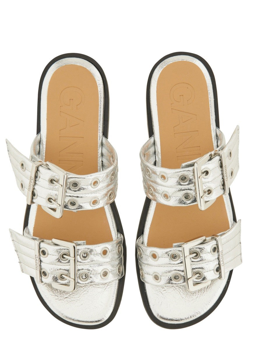 GANNI - Ganni Sandal With Buckle - Woman-&gt;FOOTWEAR-&gt;SANDALS
