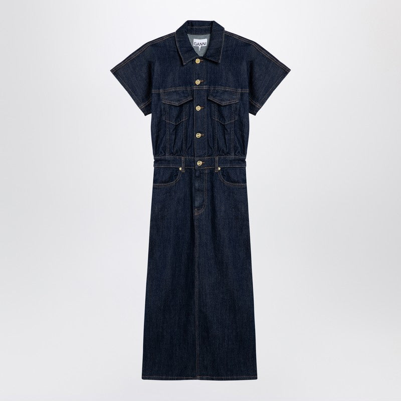 GANNI - GANNI Blue midi dress in organic denim - Dresses