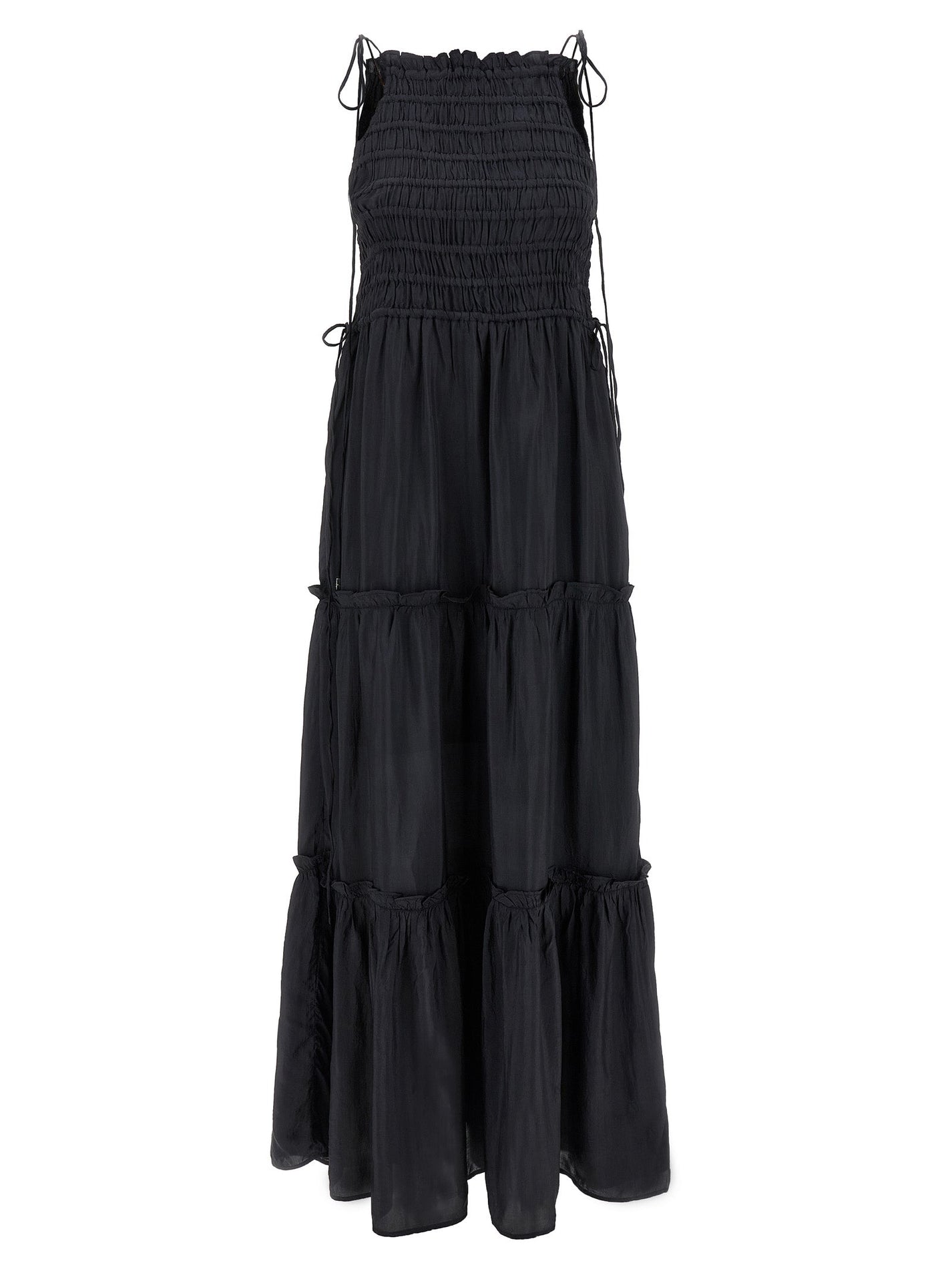 GANNI - GANNI - ’Black Smock Tie’ dress - Women’s Clothing