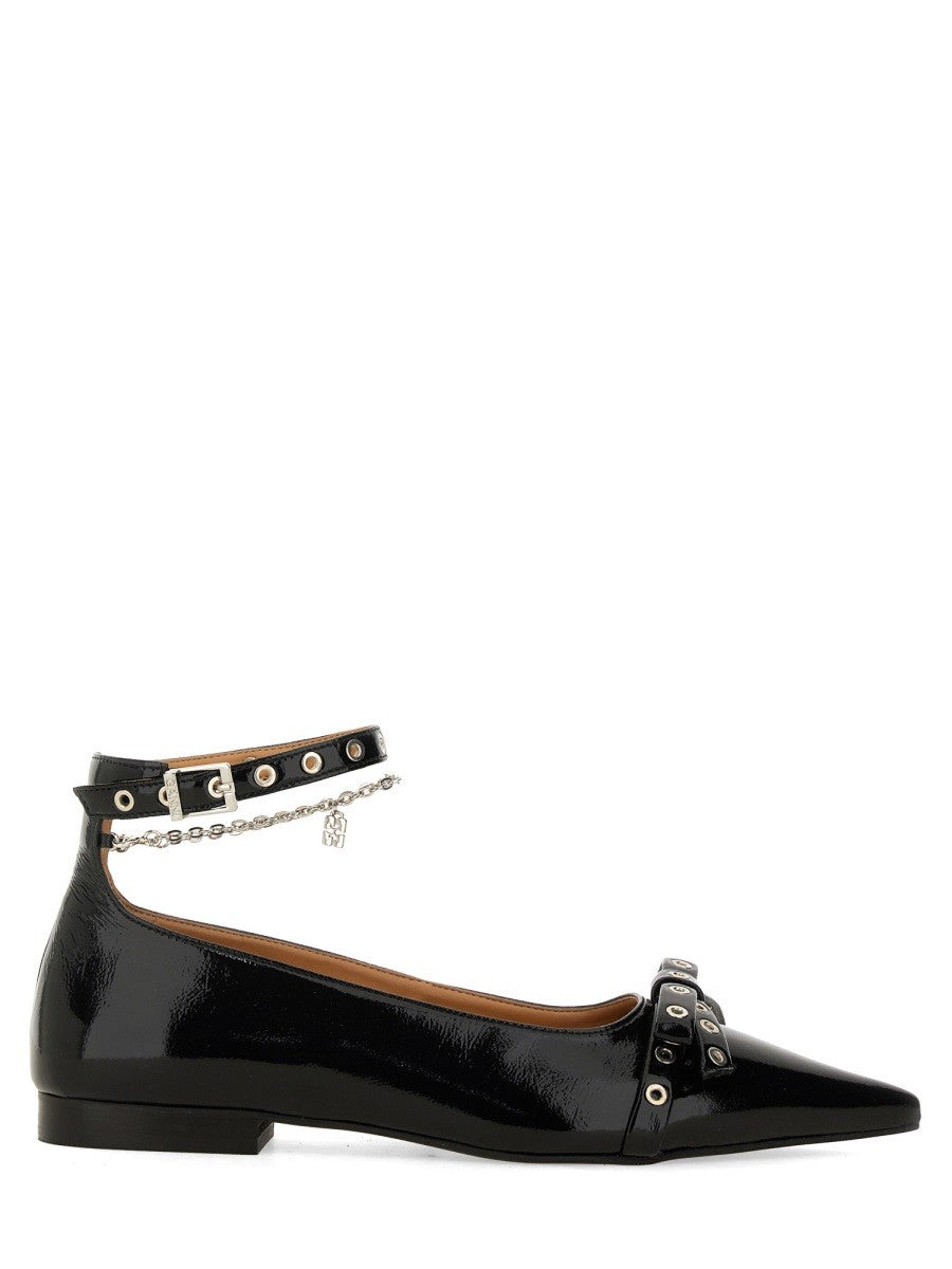 GANNI - Ganni Jewel Ballerina - Woman-&gt;FOOTWEAR-&gt;FLATS