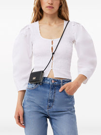 Ganni - Ganni Bou logo-plaque wallet - Clutches