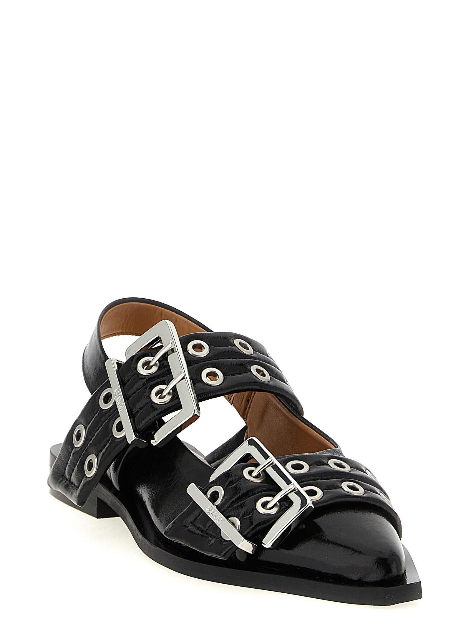 GANNI - GANNI - ’Black Feminine Buckle’ slingback - Women’s Shoes