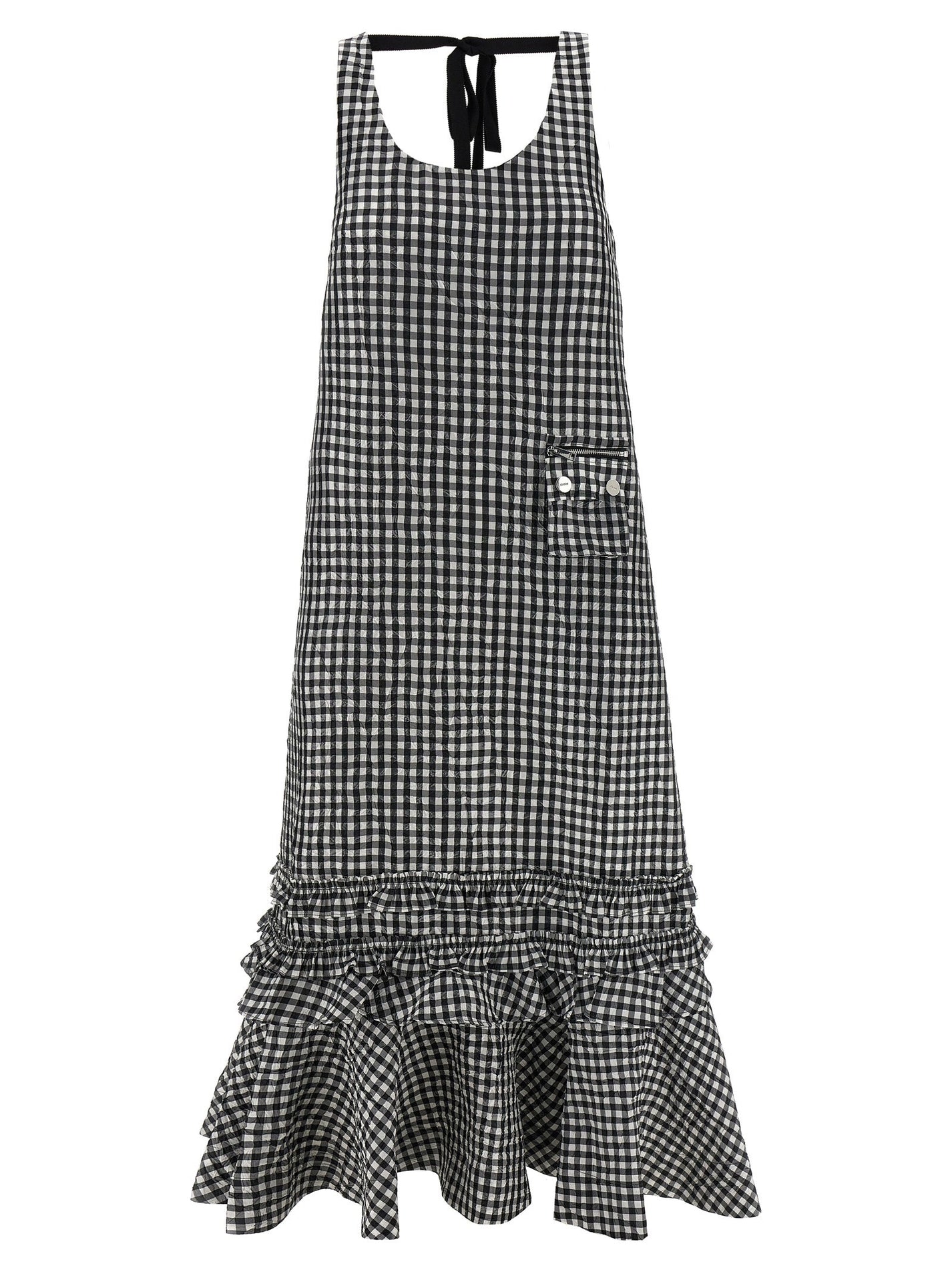 GANNI - GANNI - ’Crinkled Check Long’ dress - Women’s Clothing