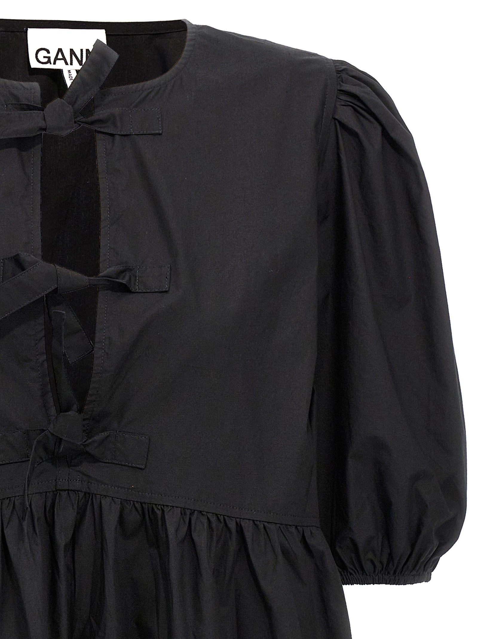 GANNI - GANNI - Knot poplin dress - Women’s Clothing