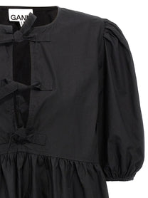 GANNI - GANNI - Knot poplin dress - Women’s Clothing