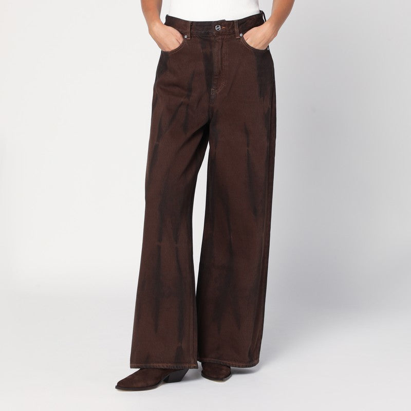 Ganni - GANNI Wide-leg brown jeans - Jeans