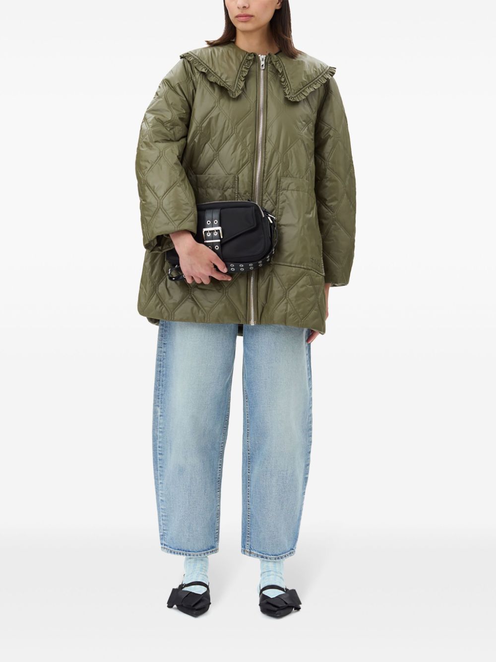 Ganni - Ganni Shiny Quilt Midi Jacket - Women’s Outerwear