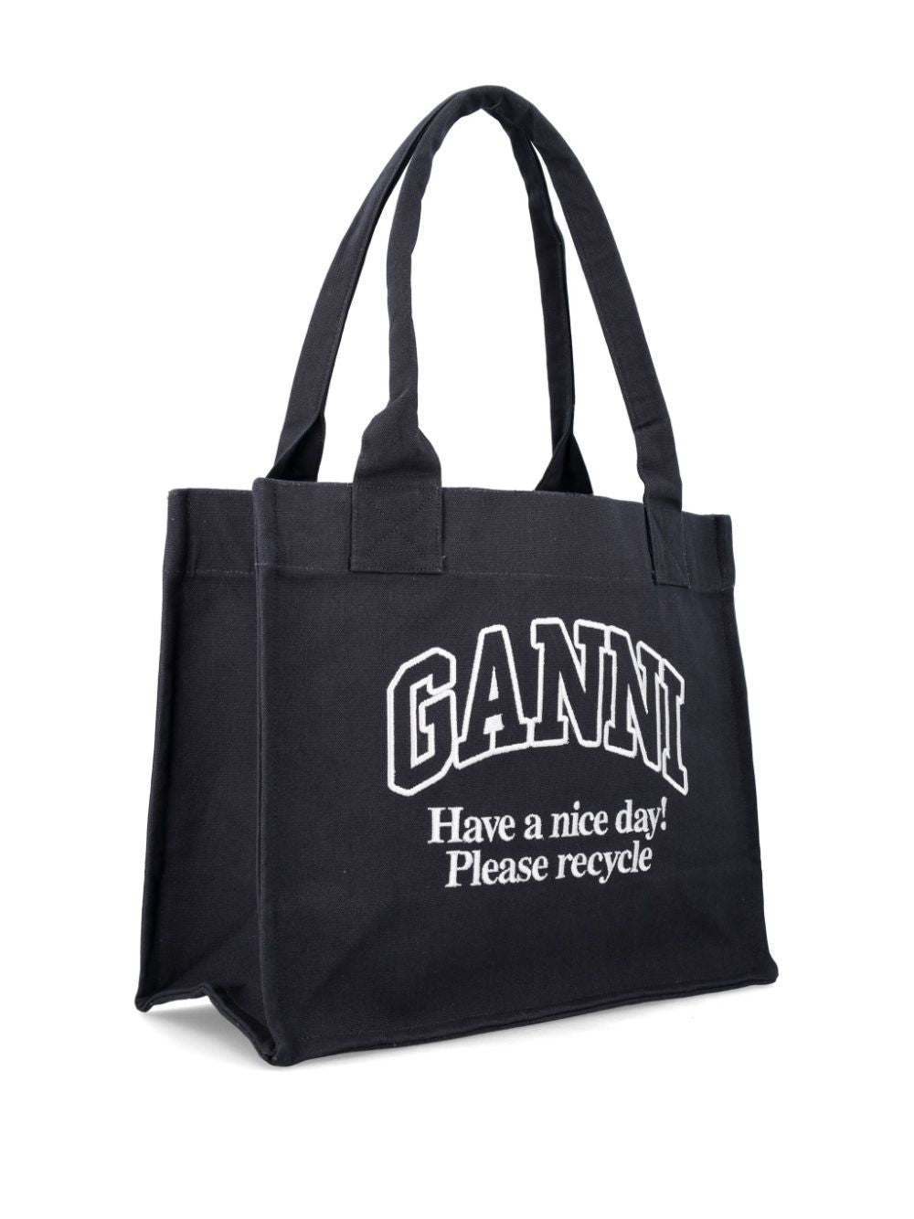 Ganni - Ganni Large shopper bag with logo - Women’s Bags