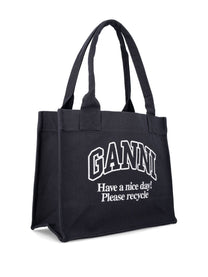 Ganni - Ganni Large shopper bag with logo - Women’s Bags